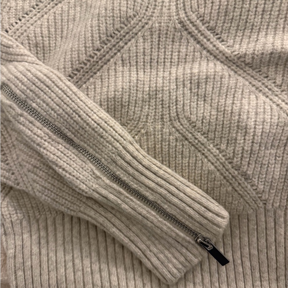 Express Cream Ribbed Knit Sweater - Picture 2 of 3